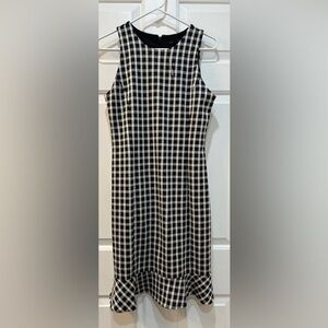 Ann Taylor Gingham Ruffle Hem Dress NWT Sleeveless Classy Knee Length Women Sz 6